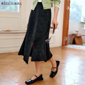 
OLrain欧芮儿中国风鱼尾裙半身裙女早秋2024新款遮胯显瘦气质裙子