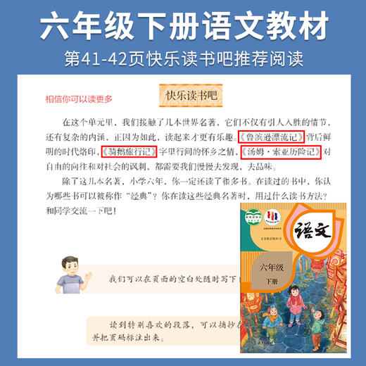 快乐读书吧六年级下册（全四册）鲁滨逊漂流记 汤姆·索亚历险记 尼尔斯骑鹅旅行记 爱丽丝漫游奇境 商品图1