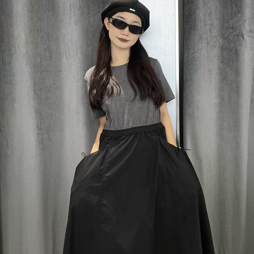 4-20MZ圆领面料拼接短袖连衣裙40619（黑） 夏季 942200200321 商品图4