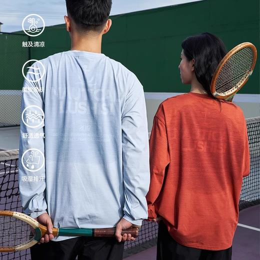 LUSHISI「遇水显印花」帆船主题棉感速干字母印花长袖运动凉感t恤 商品图3