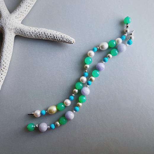 BY EVITA系列 INFINITY 18K镶钻石、翡翠、玉髓、松石、AKOYA和南洋珠 手链套装 商品图0