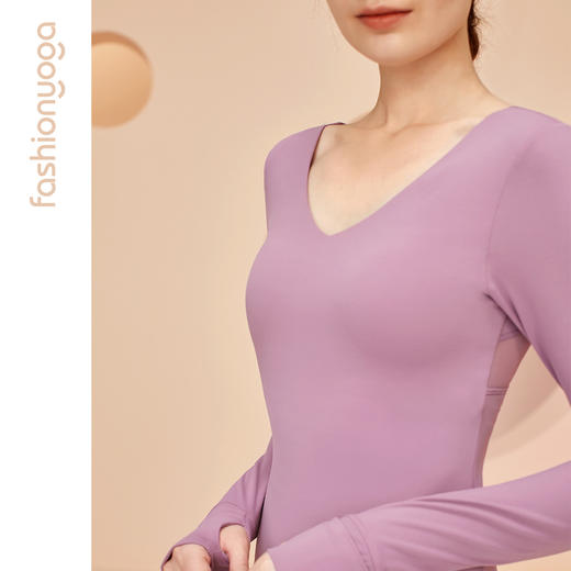 F06370凡圣瑜伽塑型美体瑜珈服长袖T恤 商品图2