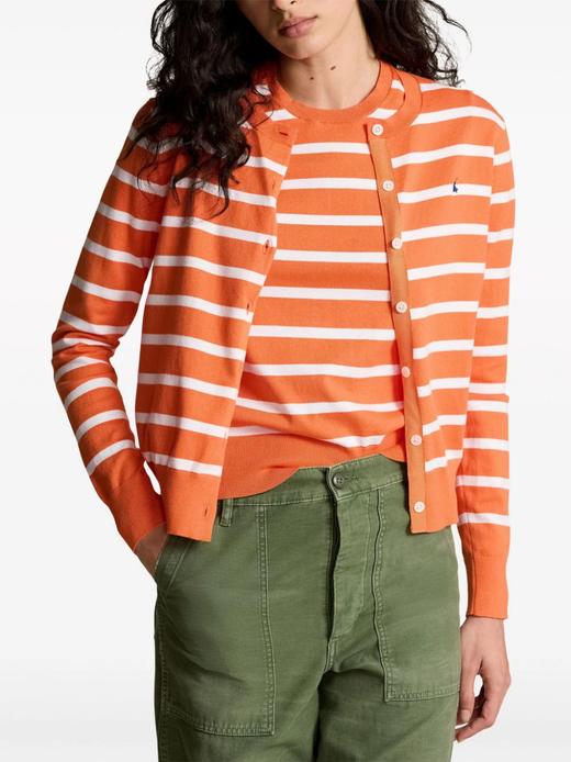 单品包邮现货 THS 8.10-无 RL家 马球小马标刺绣羊绒条纹开衫 2色 BM3151 商品图2