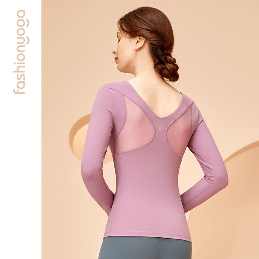 F06370凡圣瑜伽塑型美体瑜珈服长袖T恤 商品图3