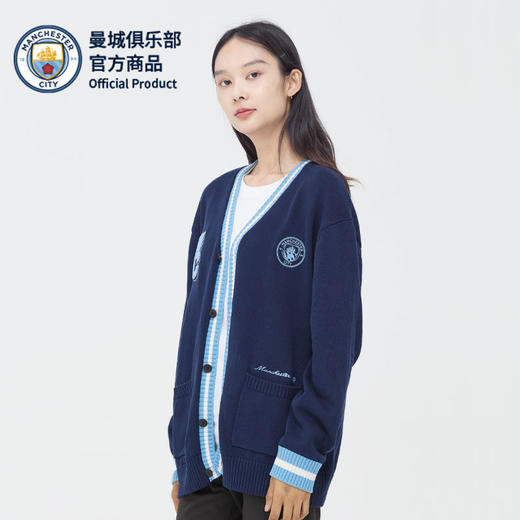 【官方正版】曼城俱乐部 | 针织外套球迷休闲开衫深蓝户外男女同款 商品图1