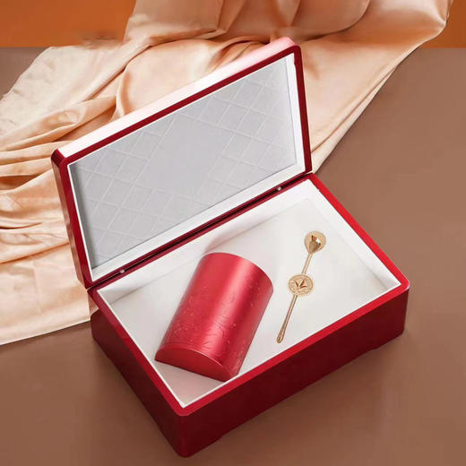 见喜【红.实木烤漆.单合金罐+1茶勺】100元1套.整箱16套 商品图2