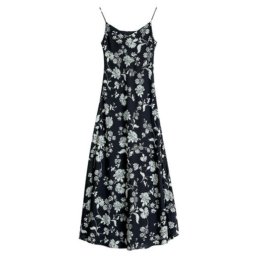 OY-24516吊带连衣裙女新款气质法式夏季流行漂亮裙子双绉印花鱼尾裙24516 商品图4