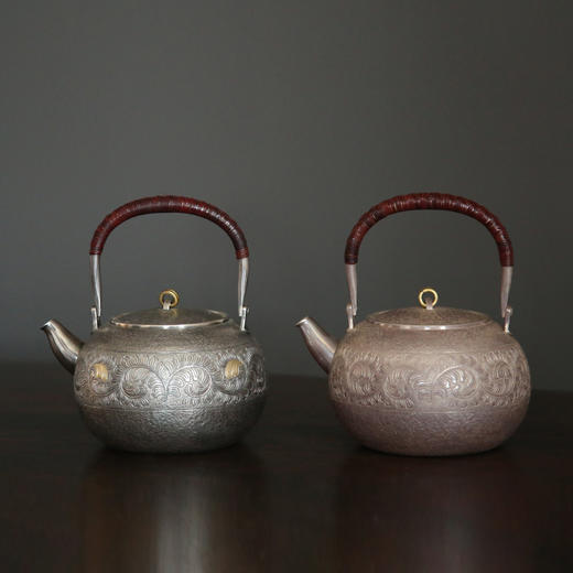 问鼎银壶唐草纹汤沸（紫皮）（缺货） 商品图0
