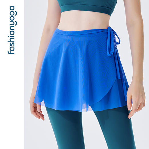 F11551凡圣瑜伽一片式绑带运动短裙透气防走光外搭遮臀修身瑜伽裙 商品图2