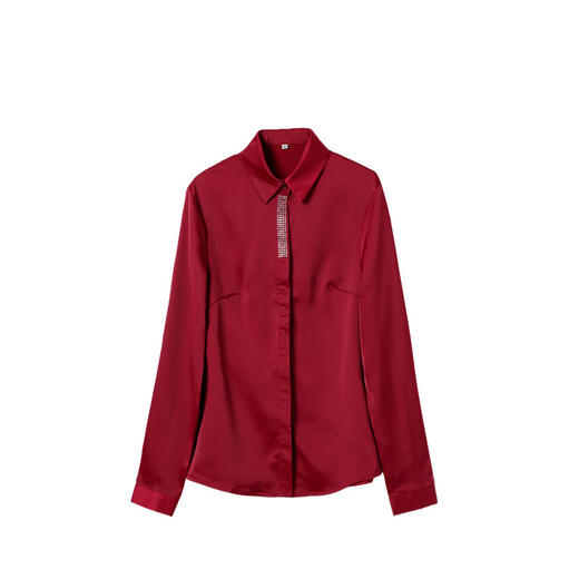XZ-KR-2217白色加绒衬衫女新款加厚保暖上衣职业气质工作服长袖衬衣 商品图4