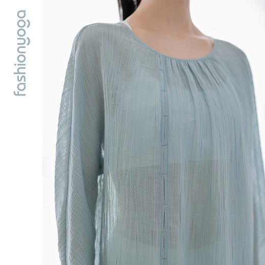 FM11321凡圣瑜伽棉麻连衣裙女夏新品中长款收腰宽松禅修美裙（不含胸垫） 商品图9