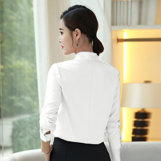 XZ-6311    V领雪纺春新爆职业装女装工作服打底衬衫时尚长袖衬衣 商品图3