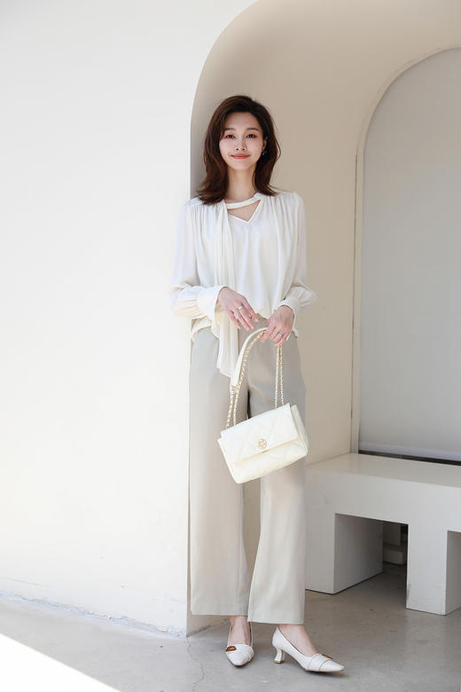 火桐hooton压褶飘带衬衫3627 商品图3