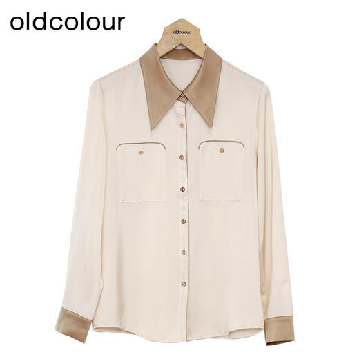 oldcolour通勤衬衫2023春新款款宽松显瘦百搭长袖上衣女P11013140 商品图0