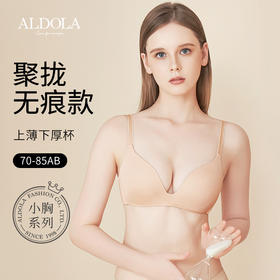 雅黛丽内衣女小胸聚拢深V性感文胸无钢圈光面简约高弹美背女胸罩