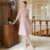 IWY/法式轻奢七分袖粉色连衣裙气质时尚高级感女神范通勤干练百褶裙Q1173 商品缩略图2