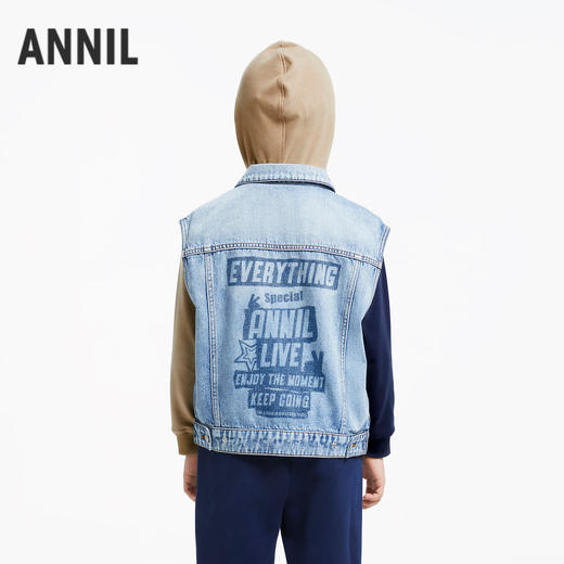 【实体店同款】男童宽松超柔牛仔马夹新款安奈儿童装AB432514 商品图2