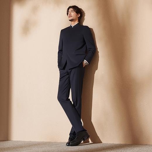 【婚礼季】柒牌西装男套装2025新款含羊毛可脱卸衬衫领商务通勤立领西服外套	127C71130 商品图3
