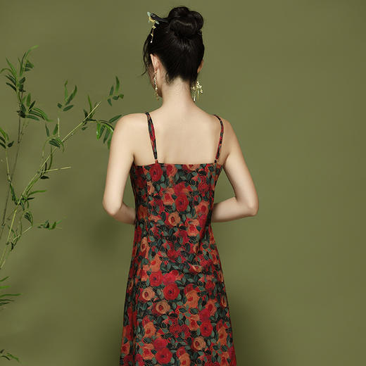 OY-24110夏季新款时尚吊带连衣裙改良年轻款气质新式旗袍裙24110 商品图3