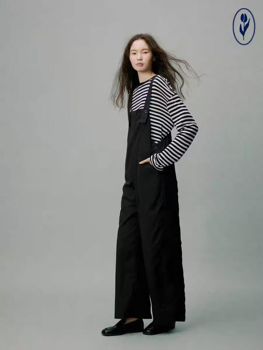 shyshystill/shy202406011/藏蓝色尼龙透气轻薄山系面料好剪裁连身裤长裤 商品图0