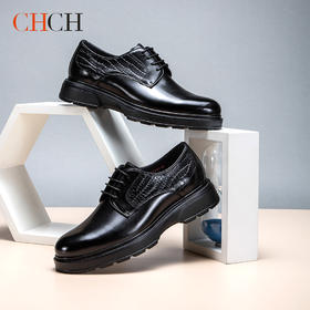 CHCH平衡鞋正装商务牛皮革系带低跟简约皮鞋男鞋CM2A6132