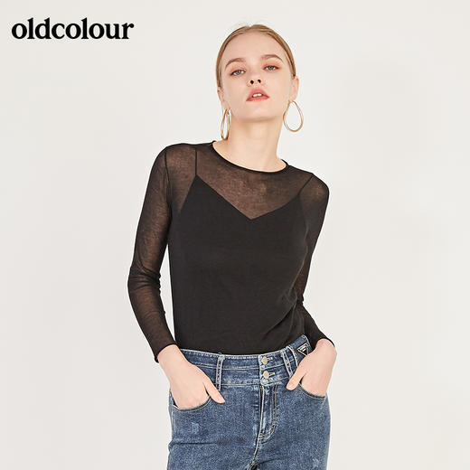 oldcolour春季时尚百搭针织打底衫套头衫女N10008002 商品图4