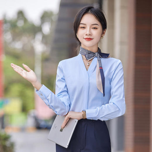 XZ-HY236新款中国移动工作服营业厅女长袖衬衫工装营业员短袖衬衣套装 商品图1