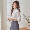 Q195新款长袖气质衬衣白色时尚百搭夏季小众韩版显瘦通勤衬衫 商品缩略图0