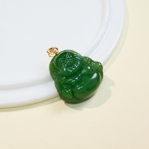 18K碧玉吊坠-佛公花扣头约29*36 商品图0