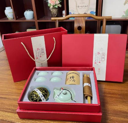 【国潮中国风礼品茶具】青瓷西施壶1壶4杯香炉檀香组合套装 中秋节送礼佳品  商品图10