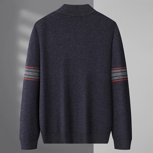 【100%绵羊毛】【新款DWP】大依优型大码拉链羊毛衫针织衫立领加肥加大毛衣大号胖子宽松毛衫男装上衣打底 商品图4