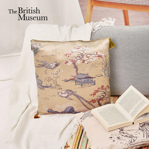【办公团】大英博物馆 东方梦境系列 丝绒 沙发靠垫国风腰枕抱枕 商品图0