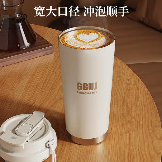 【“饮”领时尚！ 一杯三饮】咖啡保温杯316不锈钢内胆简约时尚双饮杯带吸管水杯礼品，冷热随心装，冲泡各种饮品。ry 商品图2