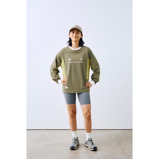 吃茶去chichaqu2024速干双领拼色插肩长袖T恤轻量凉感户外运动 商品图3