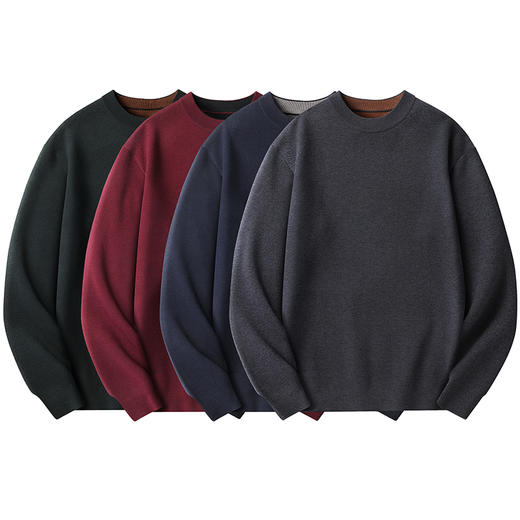 【羊毛】【新款DWP】大依优型大码羊毛衫针织衫圆领加肥加大毛衣大号胖子宽松毛衫男装上衣打底 商品图1