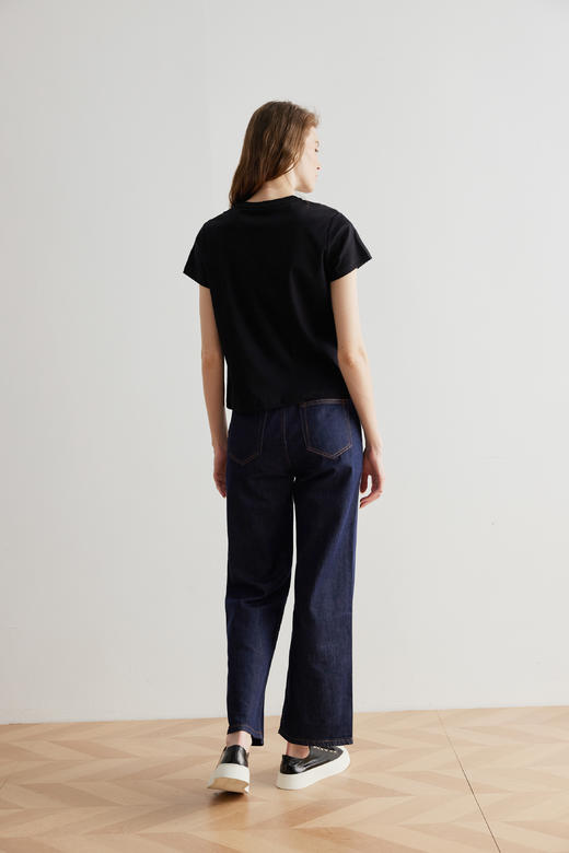 COCO ZONE “超薄原牛”100棉复古牛仔裤显瘦百搭气质直筒裤24C10117 商品图3