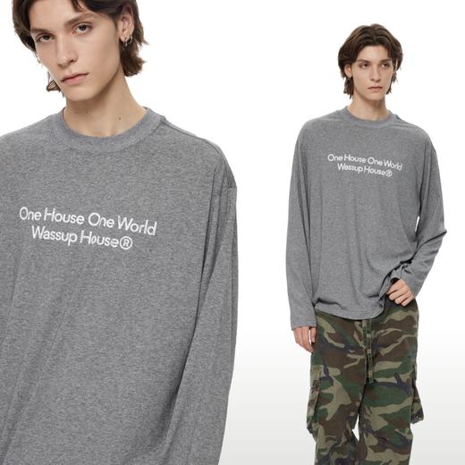 WassupHouse 做旧斑驳印花云朵纱长袖T恤 商品图3