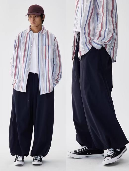 步履不停/4B43110C/户外尼龙宽松轻薄山本阔腿裤 商品图3