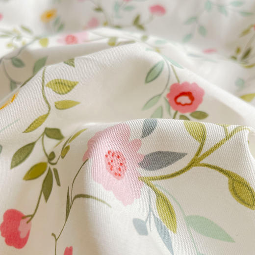 【洁丽雅】全棉印花四件套 细雨碎/花千束/花伴熊 商品图3