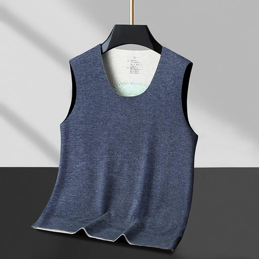 【新款DWP】大依优型大码男装背心山羊绒桑蚕丝无痕保暖内衣坎肩男士加肥加大肥佬胖子 商品图9