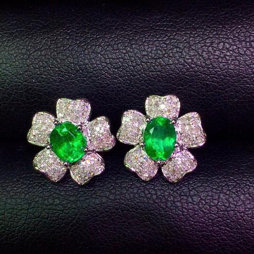 1.4ct 祖母绿耳钉 商品图4