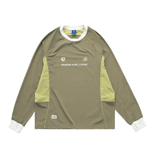 吃茶去chichaqu2024速干双领拼色插肩长袖T恤轻量凉感户外运动 商品图5