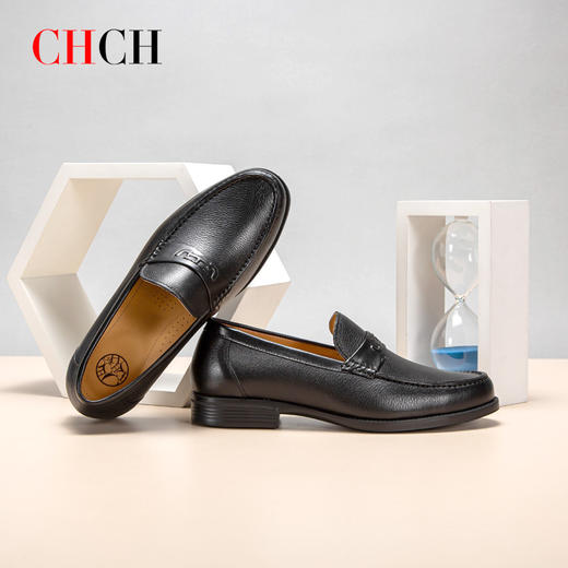 CHCH平衡鞋牛皮革一脚蹬简约商务男鞋CM1A6171 商品图2
