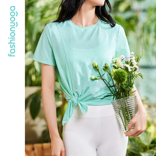 F12306凡圣瑜伽庭花运动长款T恤（不含胸垫） 商品图9