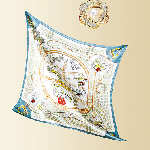 高端真丝双面喷绘方巾   GD0016 商品图4