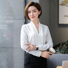 XZ-6311    V领雪纺春新爆职业装女装工作服打底衬衫时尚长袖衬衣 商品缩略图2