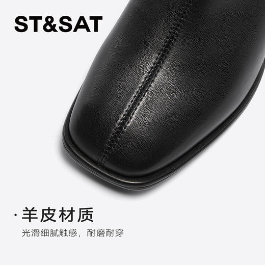 【绒里可选】星期六法式方头简约粗跟短靴SSC4116360/SSC4118360 商品图11
