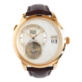 【95新正品】格拉苏蒂PANO CLASSIC系列18K玫瑰金39MM陀飞轮大日历自动机械机芯男表93-01-01-01-04 020724NJS09