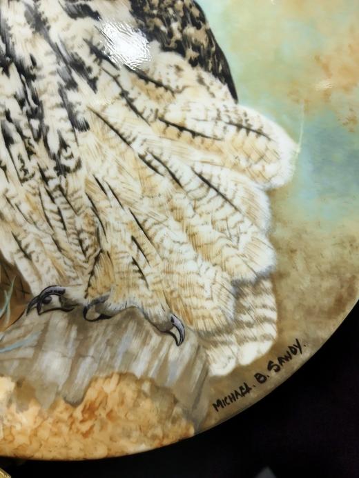 1990年英国科尔伯特发行的“智慧的猫头鹰”系列限量款赏盘，由Michael B. Sawdy创作 商品图2