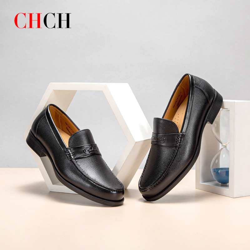 CHCH平衡鞋牛皮革一脚蹬简约商务男鞋CM1A6171